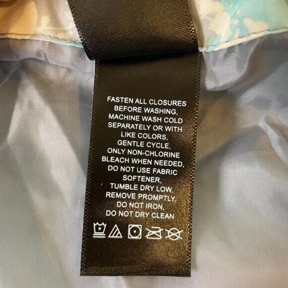 Gerry Girls M 10 / 12 Puffer Jacket Snow Camo Pattern Light Blue Gray Fleece - Picture 11 of 11